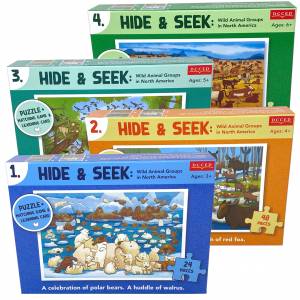 Hide and Seek Puzzle Set of 4