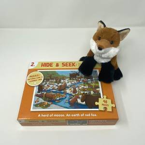 Fox Plush + Moose Puzzle