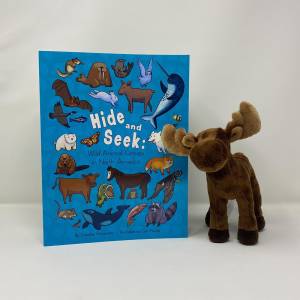 Hide & Seek Book + Lumberjack Moose Plush