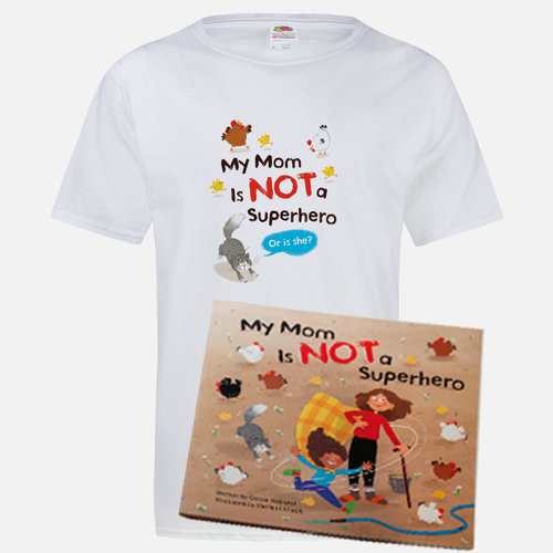 My Mom Is NOT a Superhero Gift Pack (T-shirt+book)